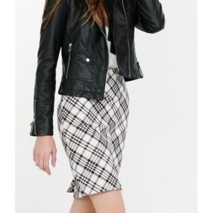 Express Plaid Pencil Skirt